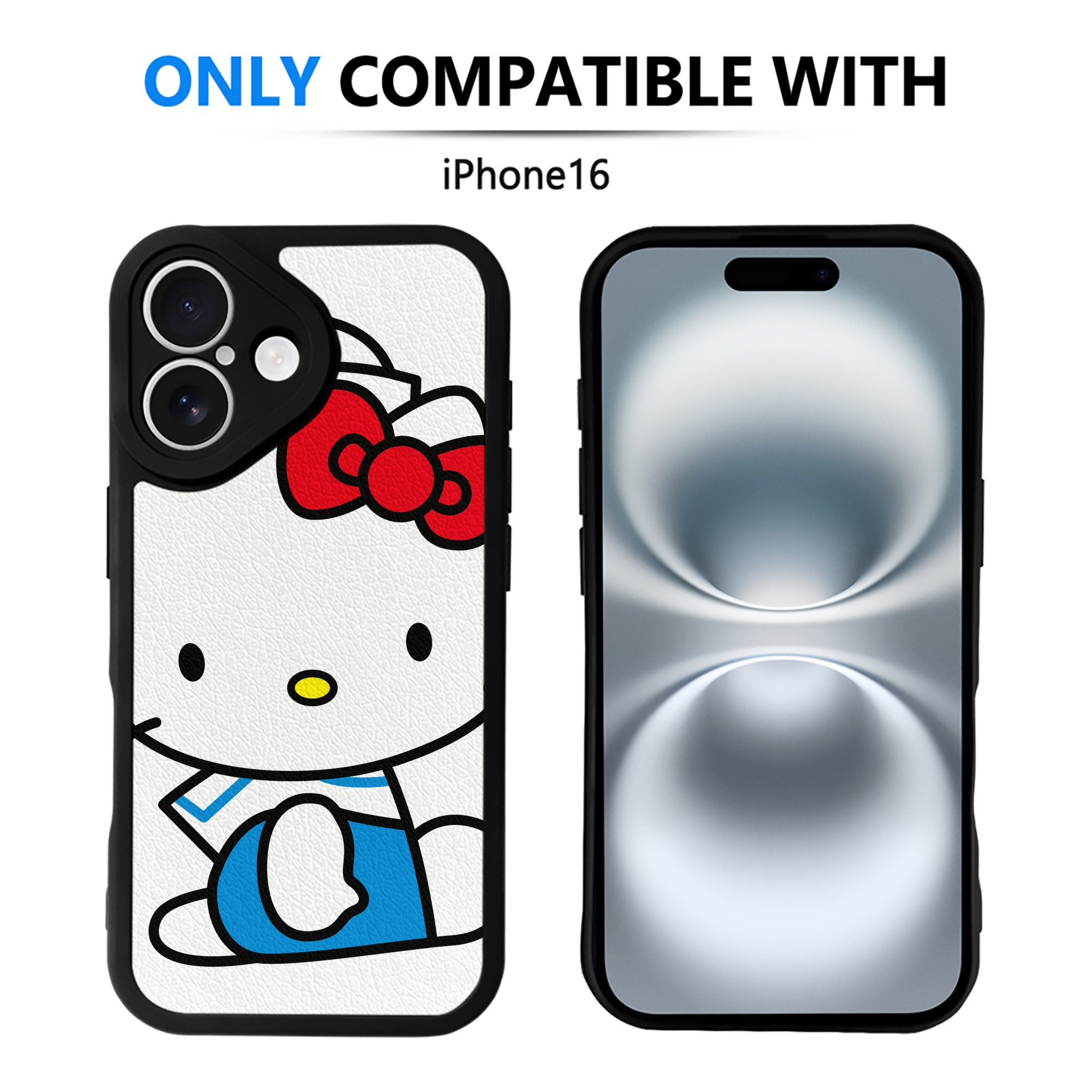 （画像用） Hello Kitty ハローキティ 【iPhone 16シリーズ対応】シリコンスマホケース（レザー調） 材質：シリコン
